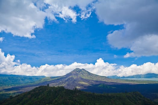Landscape of Batur volcano on Bali island, Indonesia