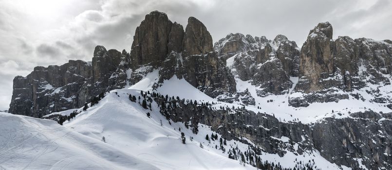 Group of Sella seen from Gardena Pass, Alta Badia - Trentino-Alto Adige, Italy