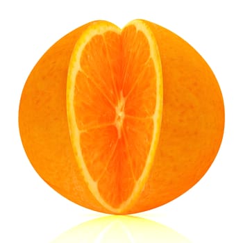 Orange fruit on white background cutout
