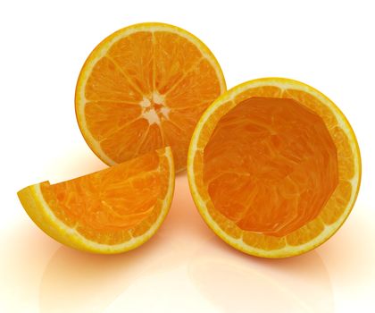 orange fruit on white background