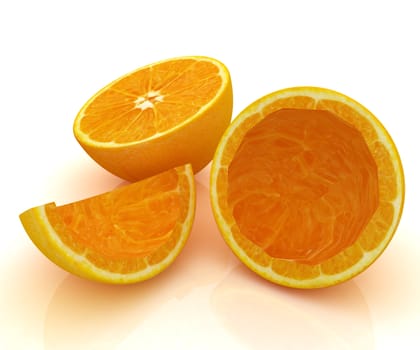 orange fruit on white background