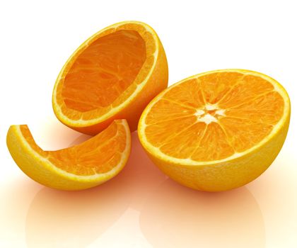 orange fruit on white background