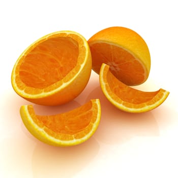 orange fruit on white background