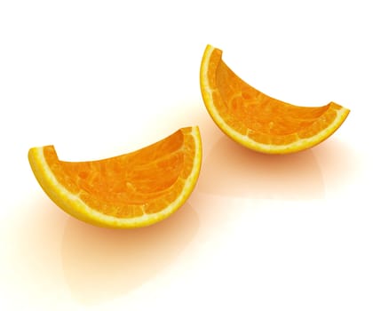 orange fruit on white background