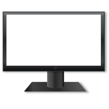 Black metallic computer screen in white background