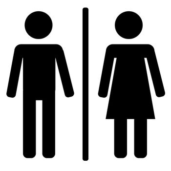 Black male and female sign on white background