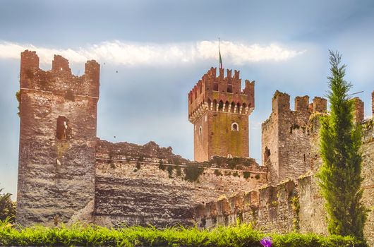 Scaliger Castle at Lazise, Lake Garda, Verona, Italy