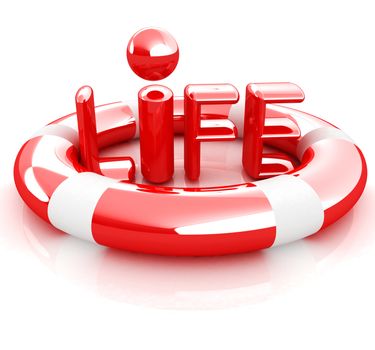 Concept of life-saving.3d illustration. Global 