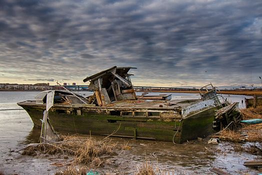 Abandoned boat in New Jersey