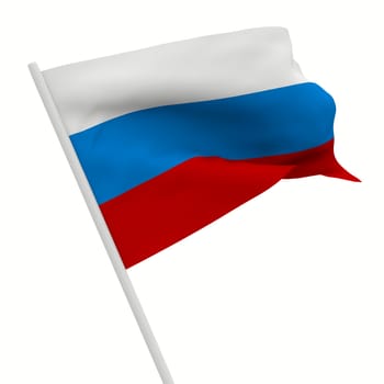 russian waves flag on white background. Isolated 3D image