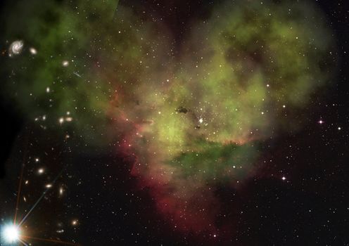 Star field in space a nebulae and a gas congestion. "Elements of this image furnished by NASA".