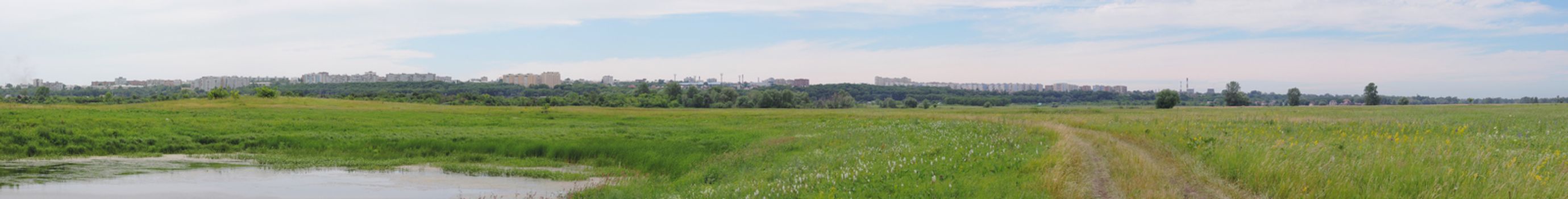 panorama of the city on the horizon 