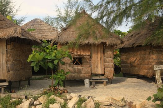 Tropical bungalow on the beach. Cambodia bungalow for tourist