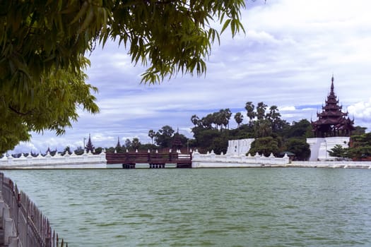 Bastions of Mandalay Palace at Day. Burma.