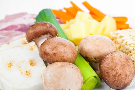 fresh vegetables on a plate for cooking
