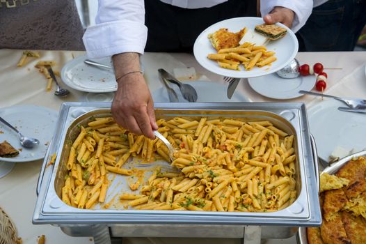 self-service at a christening party