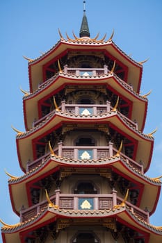 Chinese Temple with blue sky in Bangkok,Thailand at day