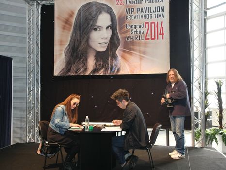 Makeup on paper at 23th iinternational fair and congress of cosmetics, solarium, equipment, wellness, spa and hair care, the largest beauty fair in South-east Europe, The touch of Paris, 26th and 27th April 2014. Belgrade,Serbia
