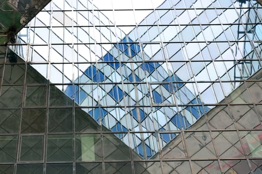 Steel and glass office reflections