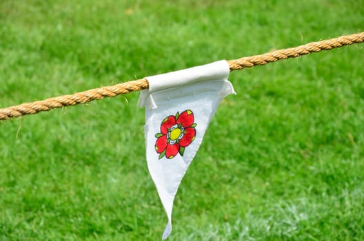 Red rose on pennant