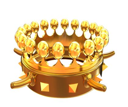 Gold crown isolated on white background 