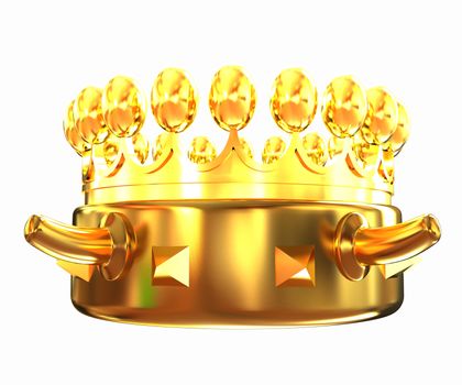 Gold crown isolated on white background 