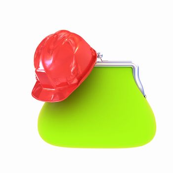 hard hat on purse