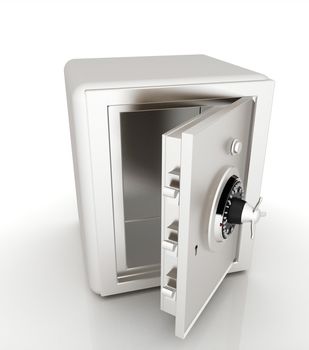 Security metal safe with empty space inside 