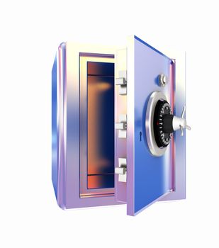 Security metal safe with empty space inside 