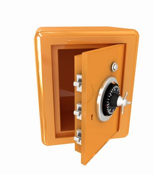 Security metal safe with empty space inside 