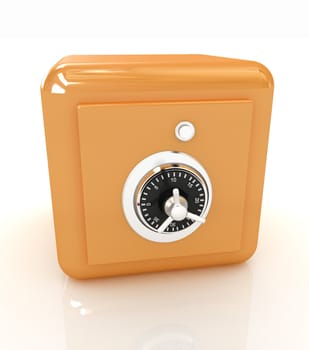 illustration of security concept with metal safe