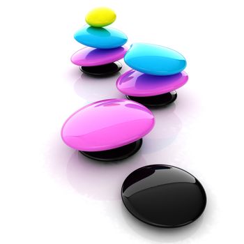 Colorfull spa stones. 3d icon