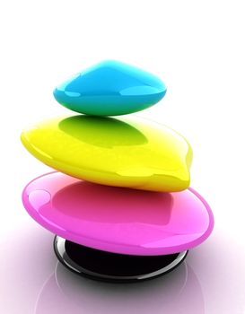 Colorfull spa stones. 3d icon