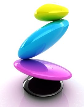 Colorfull spa stones. 3d icon