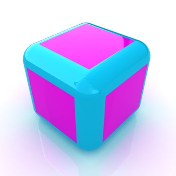 Abstract colorfull block 3d