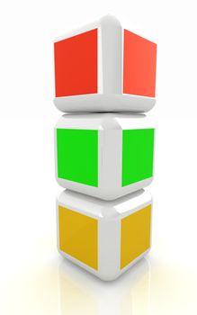 Abstract colorfull blocks 3d