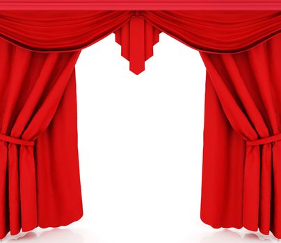 Red curtains