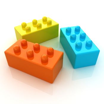 Building blocks on white 