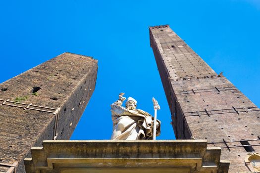 Asinelli Tower, one of the main sights in Bologna, Italy.