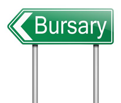 Illustration depicting a road sign with a bursary concept.