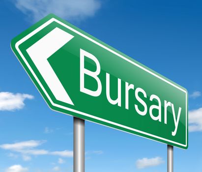 Illustration depicting a road sign with a bursary concept.