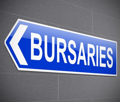 Illustration depicting a road sign with a bursary concept.