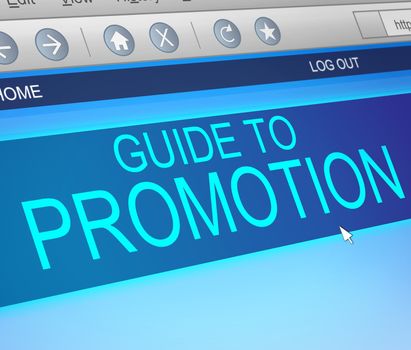 Illustration depicting a computer screen capture with a promotion concept.