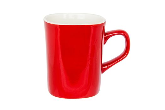 Red and white cup for coffee or tea