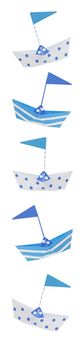  Nautical themed, old tin boat party favors border, perfect for baby boys and birthdays. 