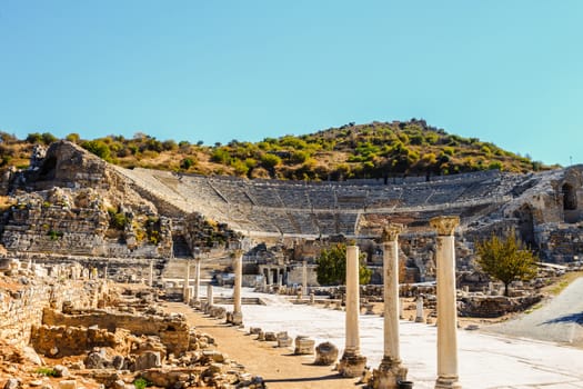 Amphitheater in ancient ephesus, turkey