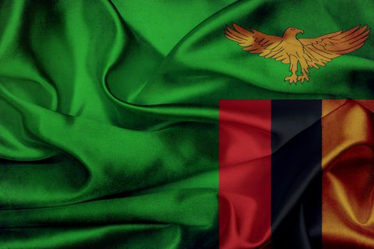 Zambia grunge waving flag