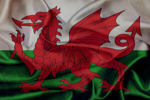Wales grunge waving flag