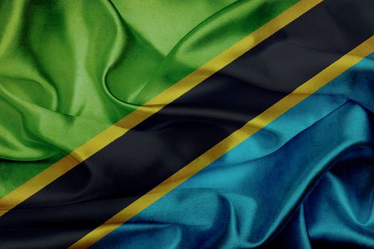 Tanzania grunge waving flag