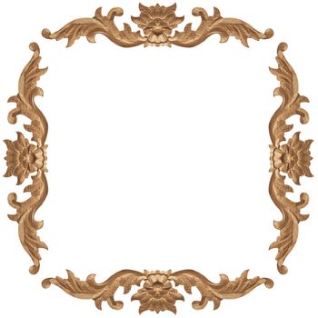 Pattern of wood frame carve on white background